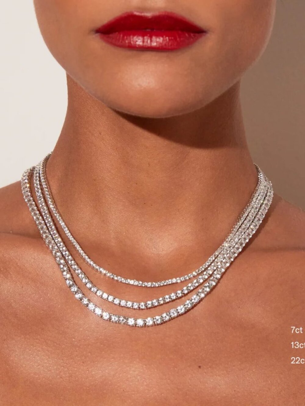 Aurate Lab White Sapphire Tennis Necklace, 17”